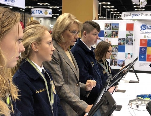 Secretary of Education Betsy DeVos Tours FFA Convention and Expo