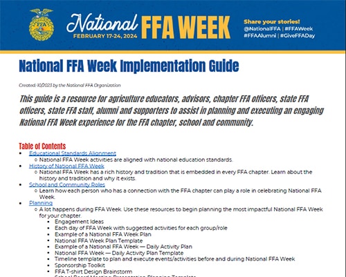 2024 National FFA Week - Implementation Guide Thumbnail