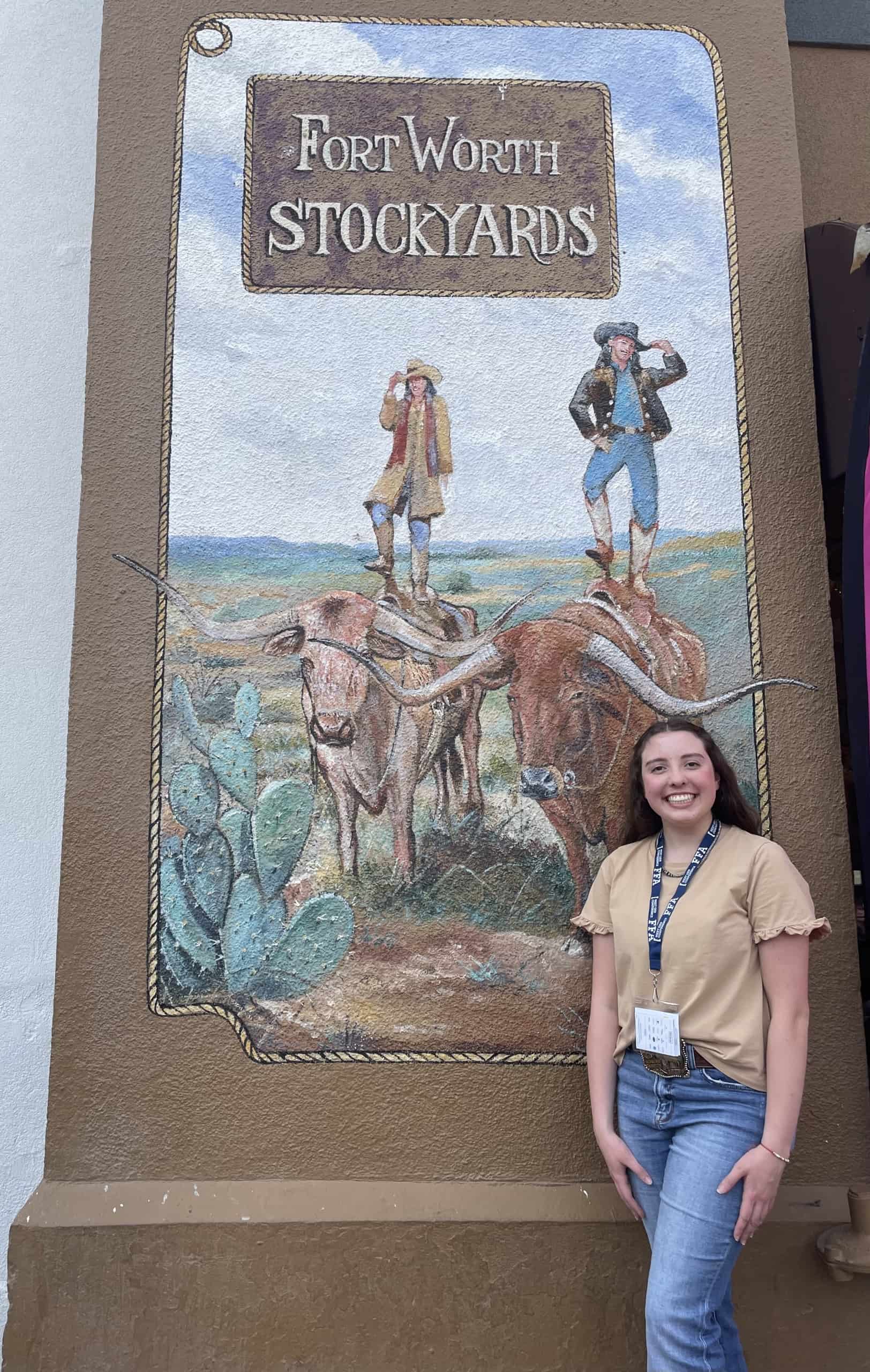 During her time visiting Texas for a National FFA conference, Geppert toured the Fort Worth Stockyards.