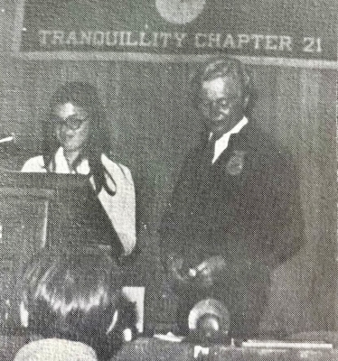 California FFA alumna Janet Sutro serving as the 1972-73 Tranquillity FFA Chapter president.