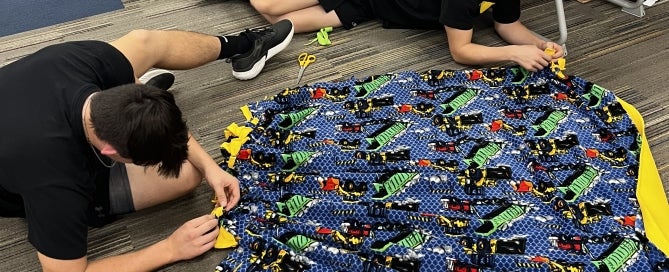 Students Creating blankets