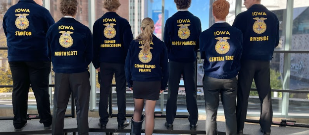 Seven Iowa Iowa members of the National FFA Chorus at the Arts Garden