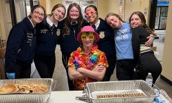 FFA Members serving breakfast to Lebanon High School Staff
