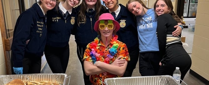 FFA Members serving breakfast to Lebanon High School Staff
