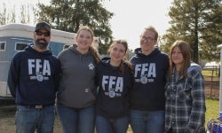 Tioga FFA members at horse rescue