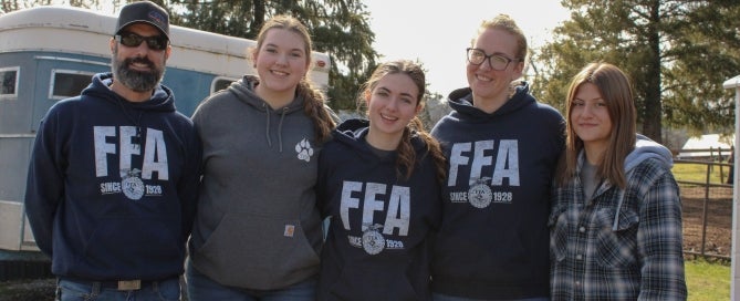 Tioga FFA members at horse rescue