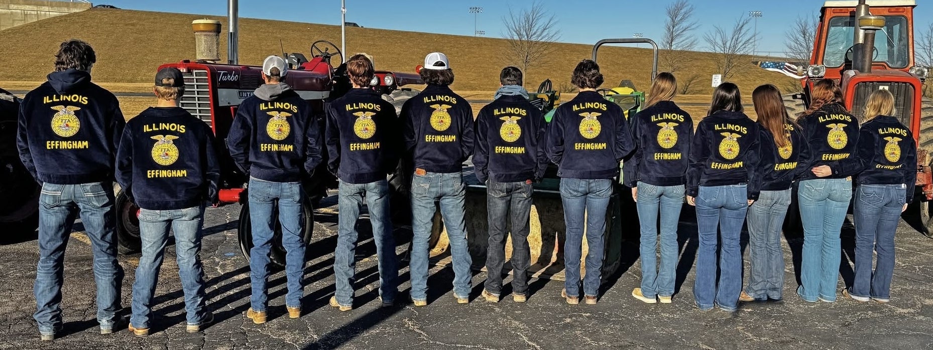 Effingham FFA members pose with their brand new corduroy jackets.