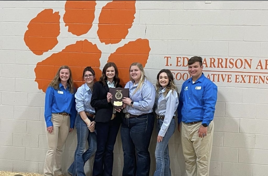 The 2023 Crescent FFA Livestock Judging team placing third overall out of 18 teams.