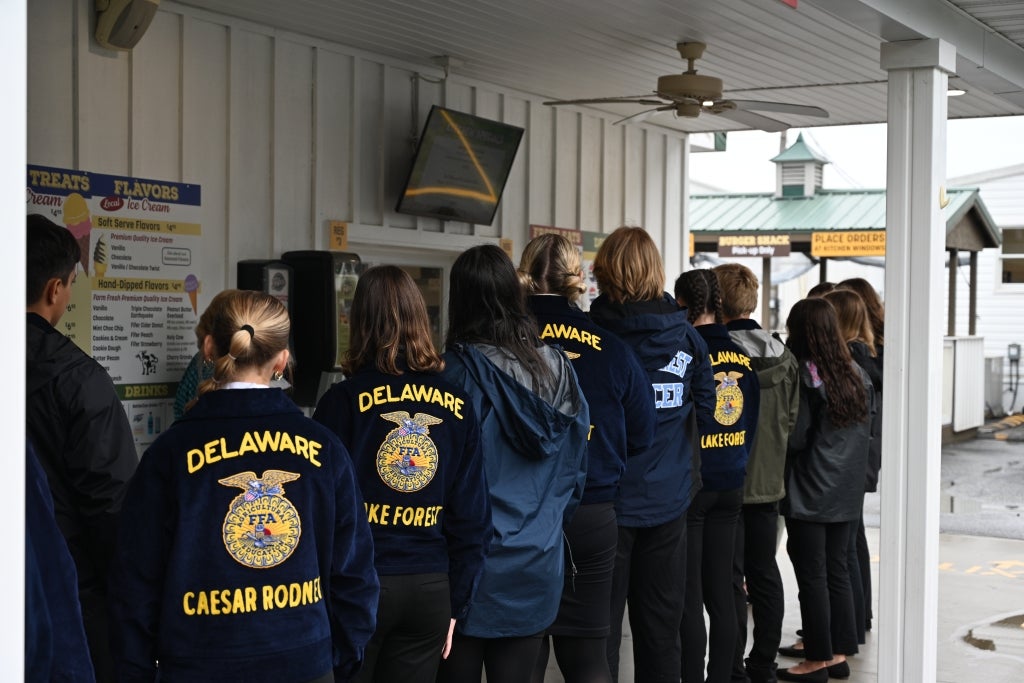 Members from FFA chapters in Kent County explore how the Fifers have expanded their operations to now include a farm kitchen. 