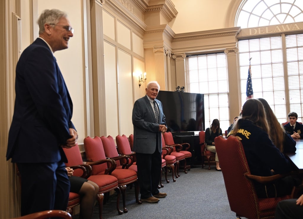 Roundtable discussions kick off as Representative Postles (left) and Senator Wilson (right) sit down with members to tackle pressing agricultural issues.