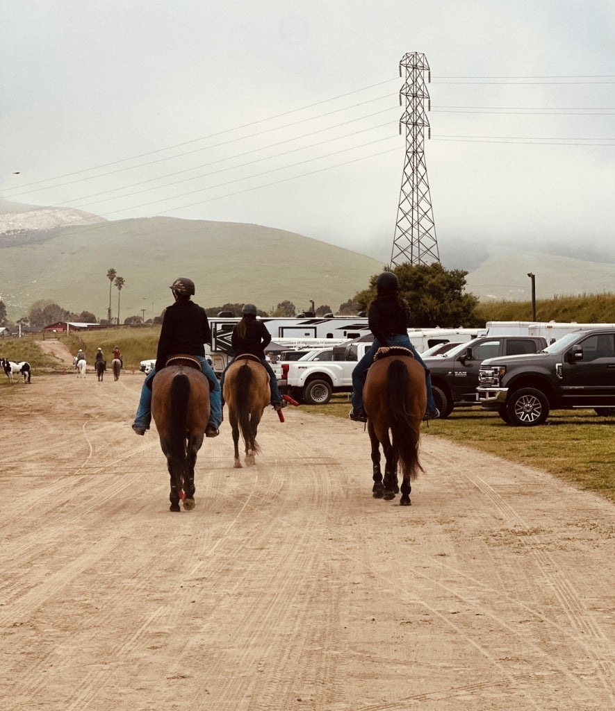 Gaynor and her fellow riders at the Monterey Sheriff’s Posse Grounds. Courtesy of Maddie Gaynor.