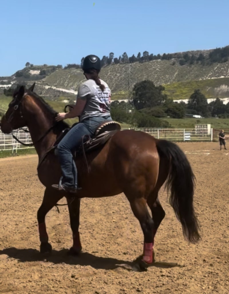Maddie Gaynor and her horse, Harley, at Monterey Sheriff’s Posse Grounds Gymkhana. Courtesy of Maddie Gaynor.