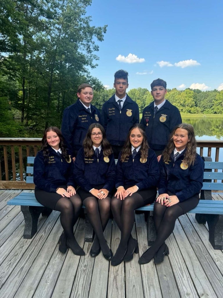 The 2024-25 Indiana FFA District III Officer Team.