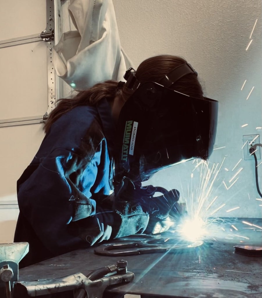 Welding can be done anywhere. Check out Solomon in action in her garage!