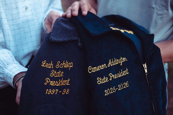 Twenty-eight years after his mom held the role, Cameron Addington was elected as a state FFA president. Photo courtesy of Cameron Addington.