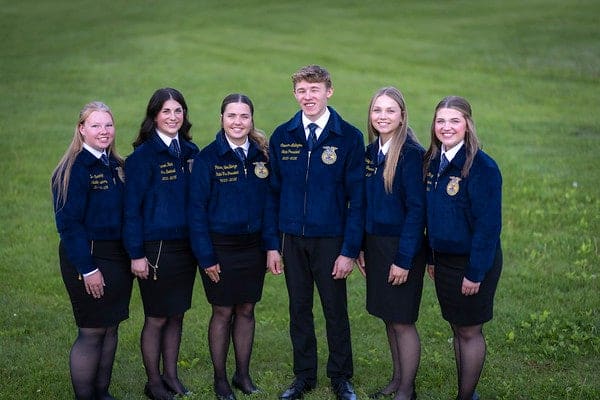 Cameron Addington (third from right) and his teammates are spending a year representing members, advisors and chapters across their state. Photo courtesy of Cameron Addington.