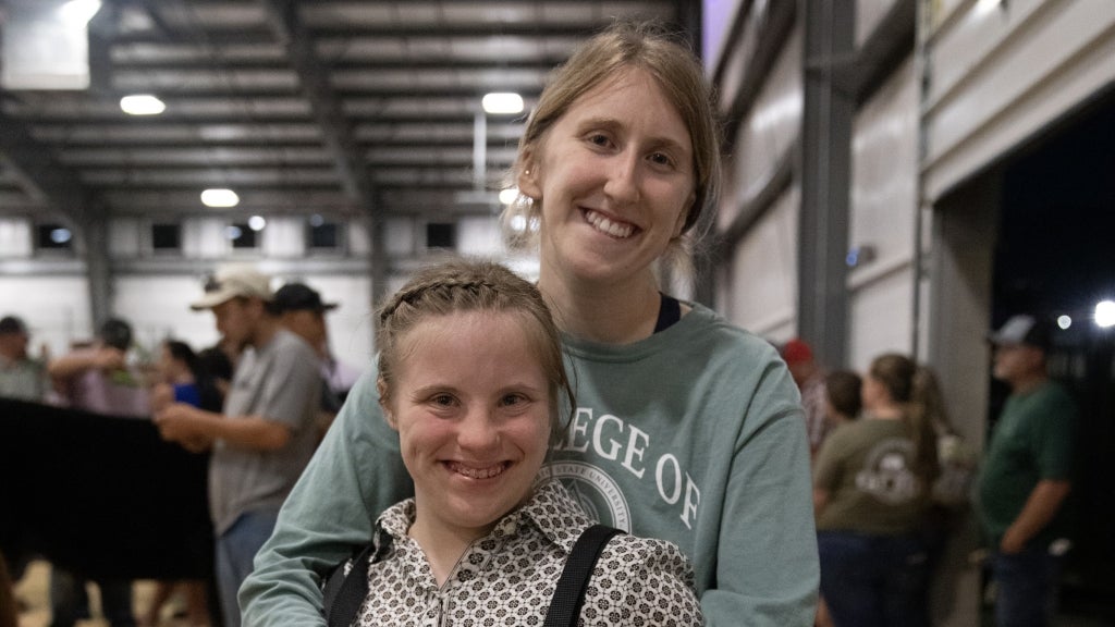 Vanessa Stitzlein (right) watched her younger sister, Sophia Stitzlein (left), pursue new opportunities through FFA. Photo courtesy of Vanessa Stitzlein.