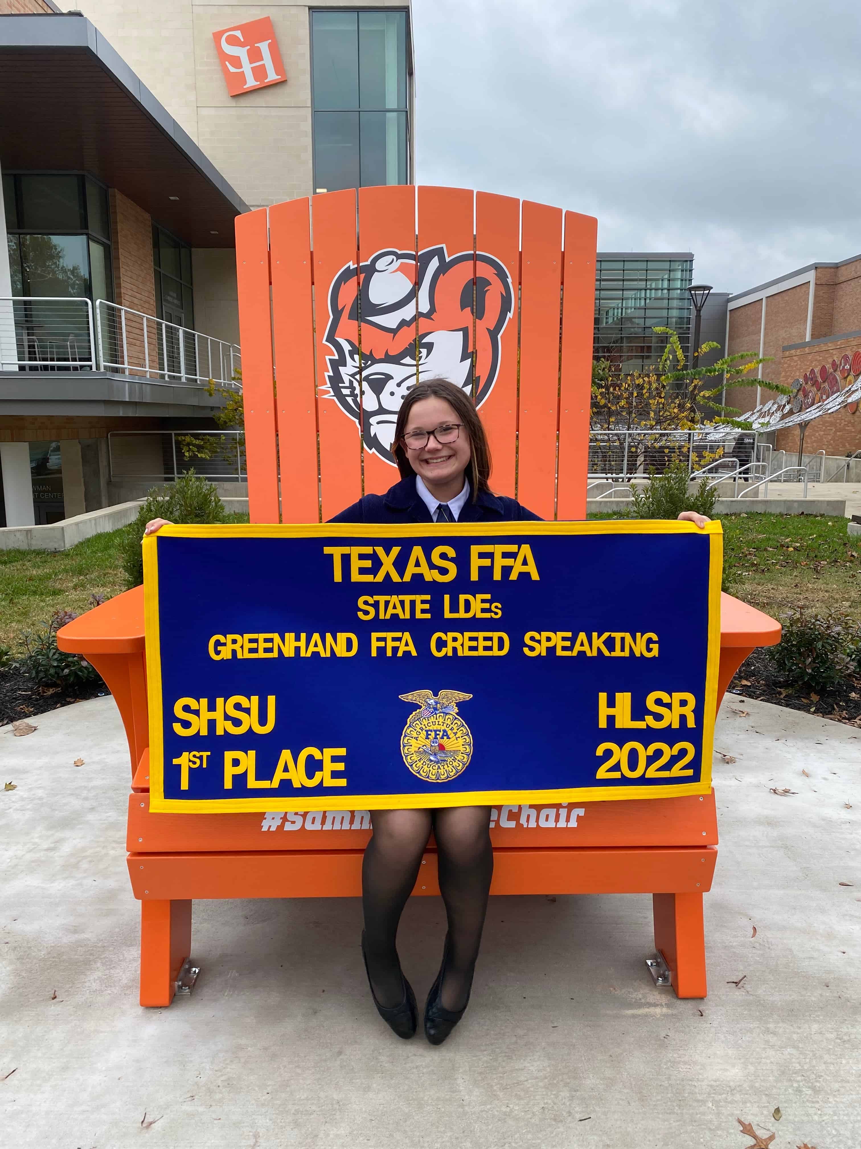 Karly Anderson committed countless hours to memorizing and presenting the FFA Creed — an effort that led her to taking top honors in her state’s competition. Photo courtesy of Karly Anderson.