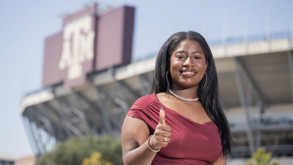 Tahja Sims deepened her understanding of agriculture by attending Texas A&M University. Photo courtesy of Tahja Sims.