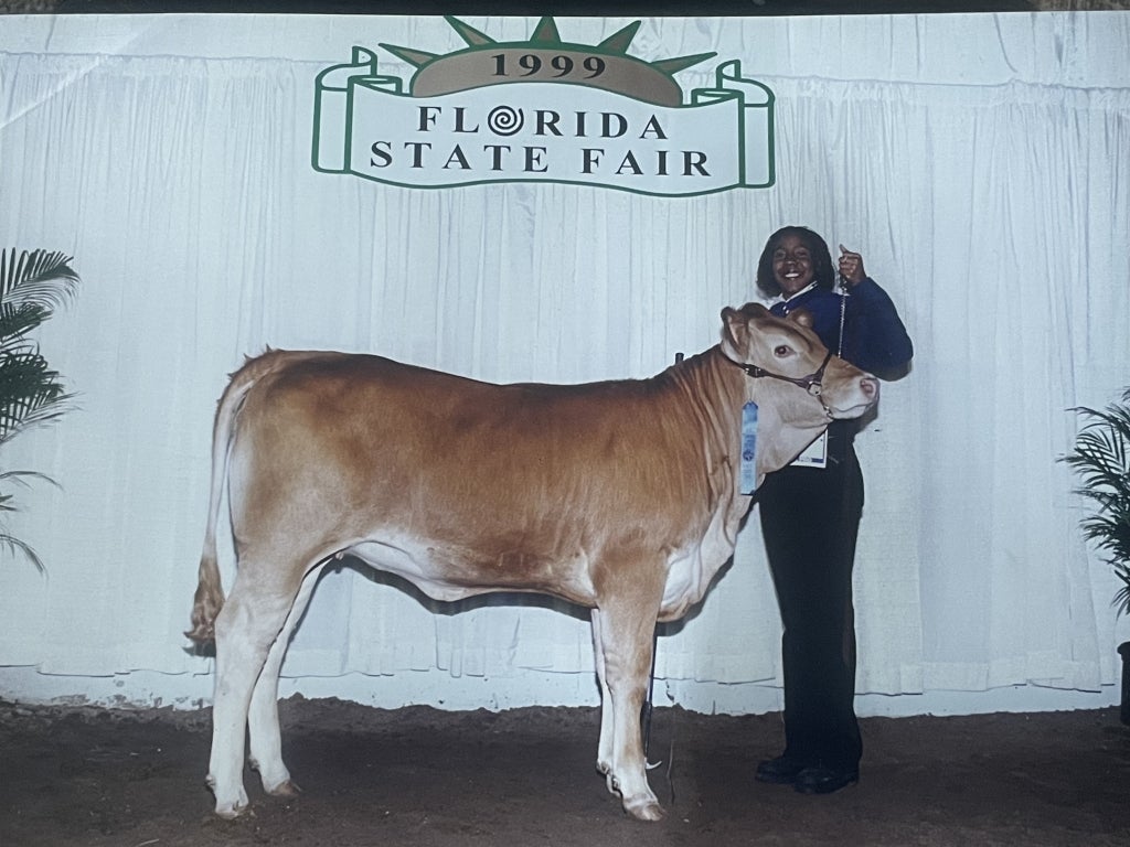 Spending time around cattle was the spark that ignited Venus Welch-White’s interest in agriculture. Photo courtesy of Venus Welch-White.