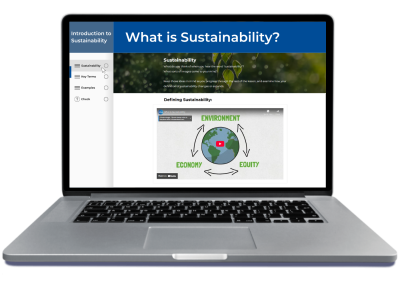 What is Sustainability Laptop Preview of intro to sustainability course