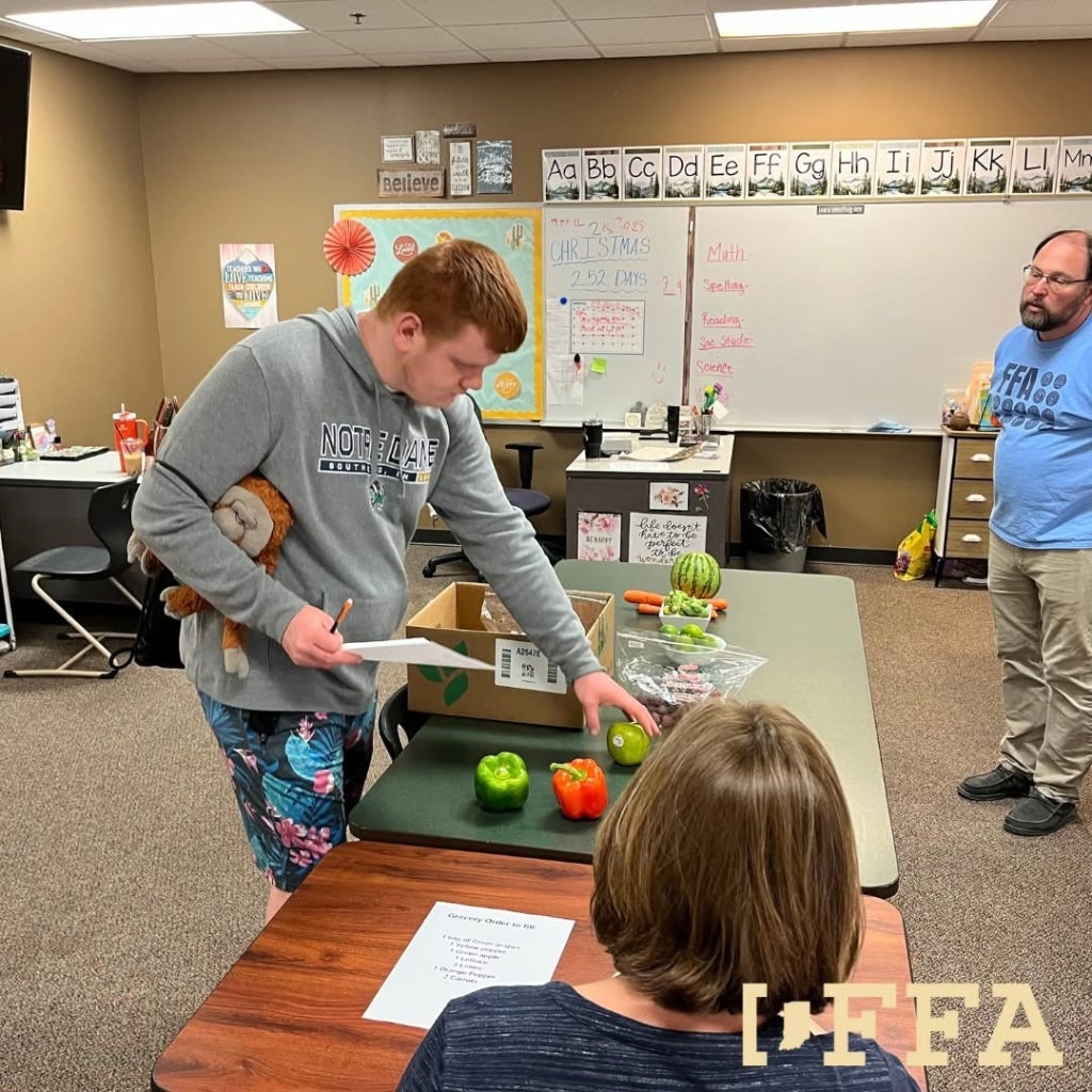 Fulfilling a grocery order helps competitors gain real-world skills and experiences in agriculture. Photo courtesy of Amanda Mullins.