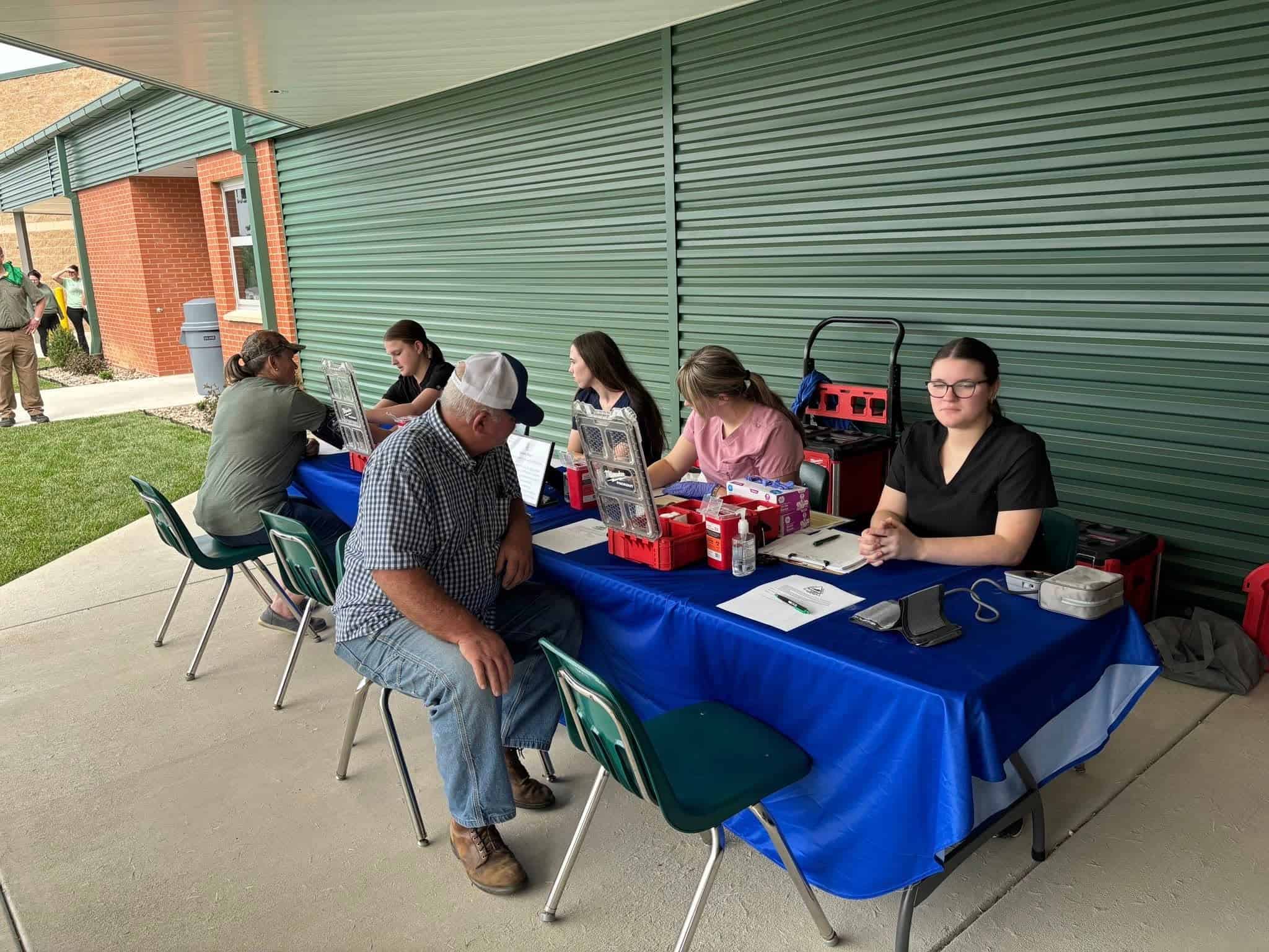 Phlebotomy students provided health screenings to the attendees. This included blood pressure checks, glucose checks and similar procedures.