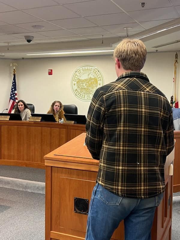Graham Gardemeyer attends the Grass Valley City Council meeting to make a public comment about the importance of anti-vape and anti-nitrous oxide ordinances.