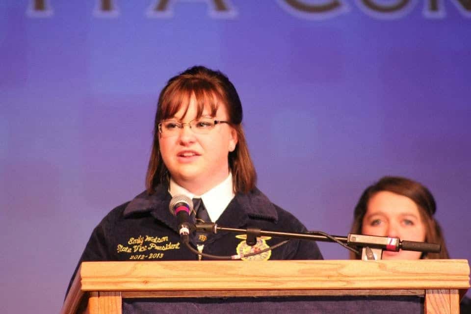 Johnson and her teammates present Opening Ceremonies to kick off the opening session of the 2013 Wisconsin State FFA Convention.