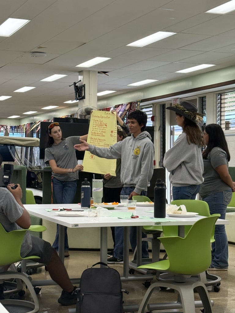Hawai`i FFA members share their ideas with fellow workshop attendees. Photo courtesy of Lakeisha Quitog.