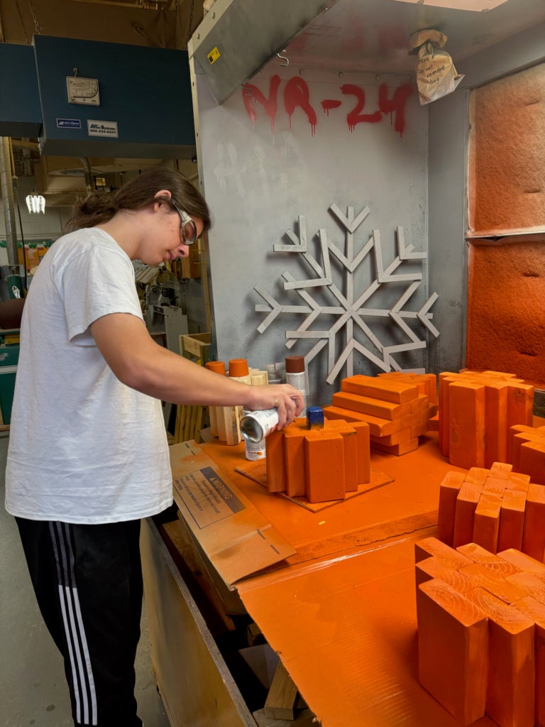 Sleepy Eye FFA member Cameron Moore makes pumpkin decorations