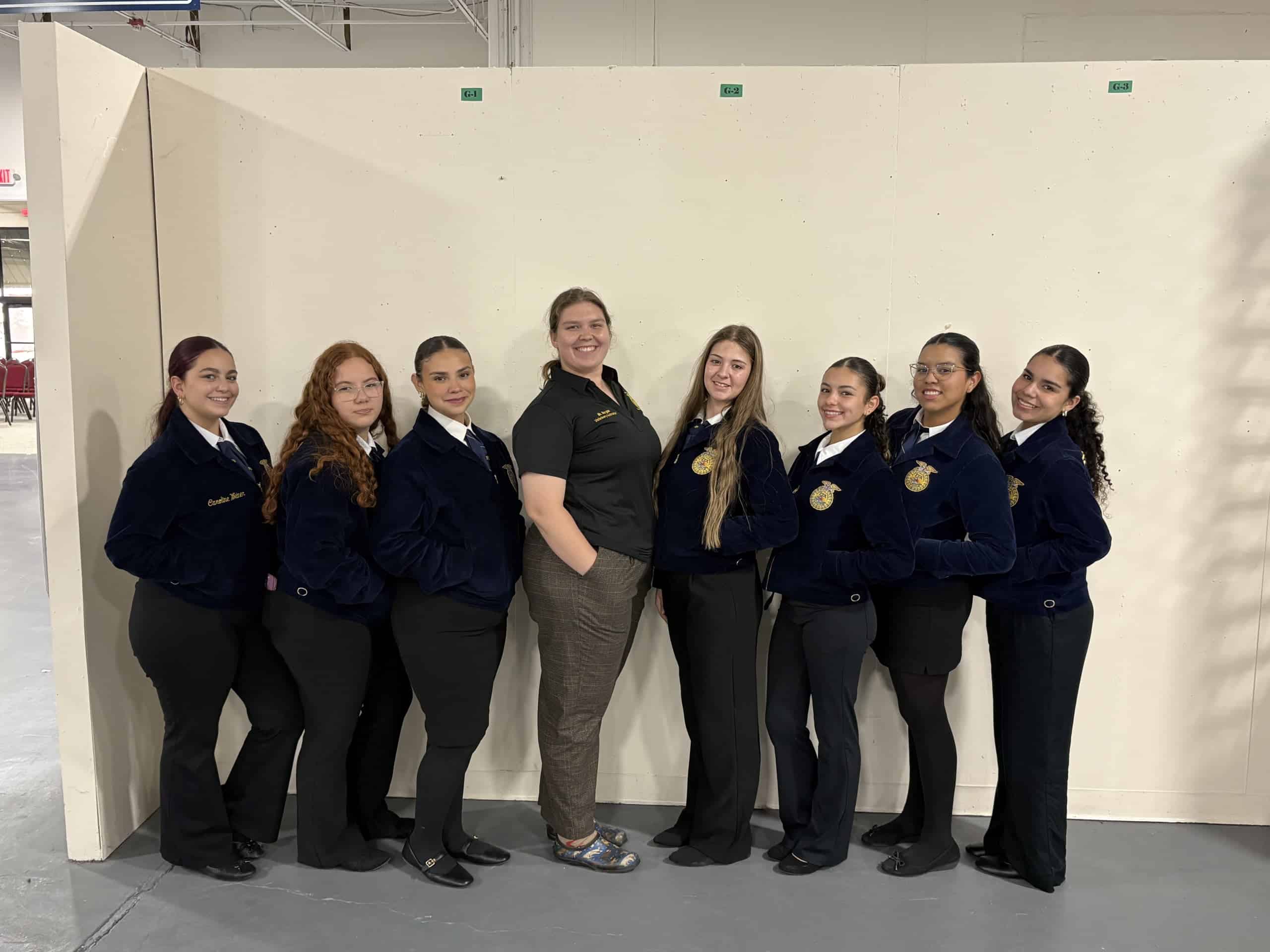 Ms. Emily Morgan and Ferguson FFA Chapter officers at <a href="https://flaffa.org/">Florida FFA</a> COLT.