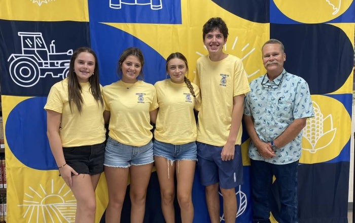 Chiefland Jr. FFA chapter officers along with their advisor Mr. Stevenson at the annual officer retreat