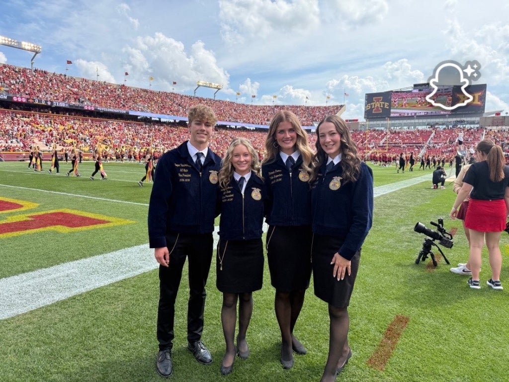 Some of the state officers at an Iowa State Cyclones football game.