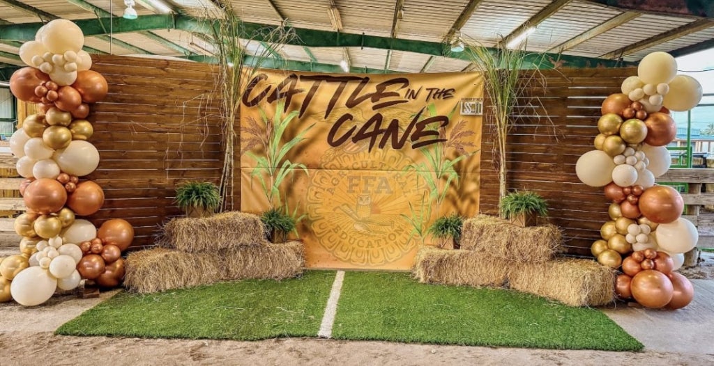 The annual “Cattle in the Cane” Prospect Show, one of the Clewiston Christian High School FFA Chapter’s signature events, featured a handcrafted backdrop by Landon Sutton.