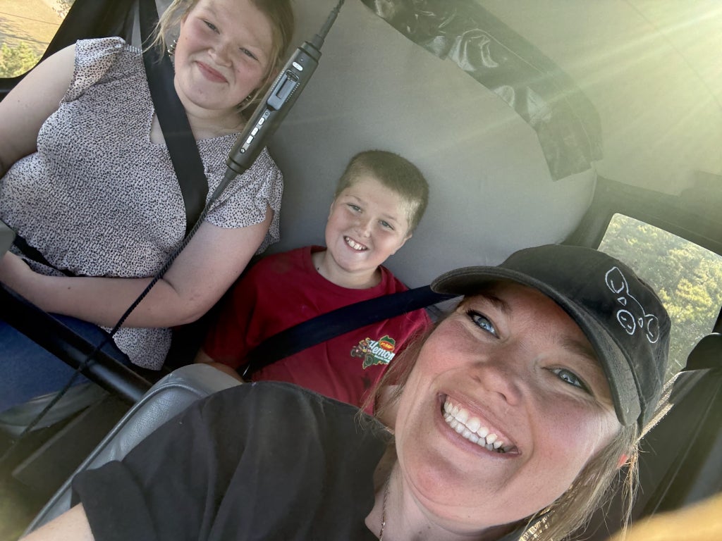Sierra Hemond, George Hemond and Brittany Hemond enjoy a family helicopter ride!