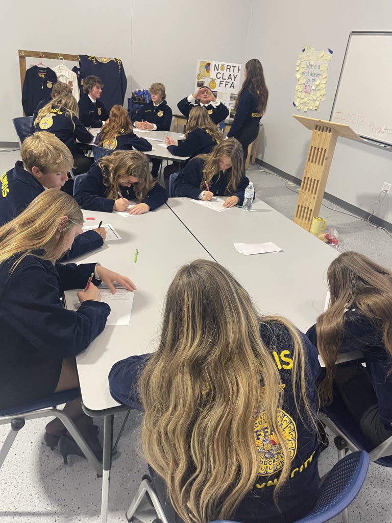 The officers and members write letters with three goals they want to accomplish within the next 6 months!