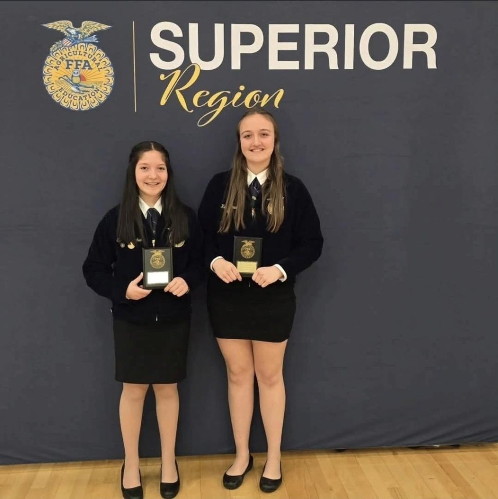 Sam Medvin and Kenni Howe competing in Impromptu public speaking at regional finals.
