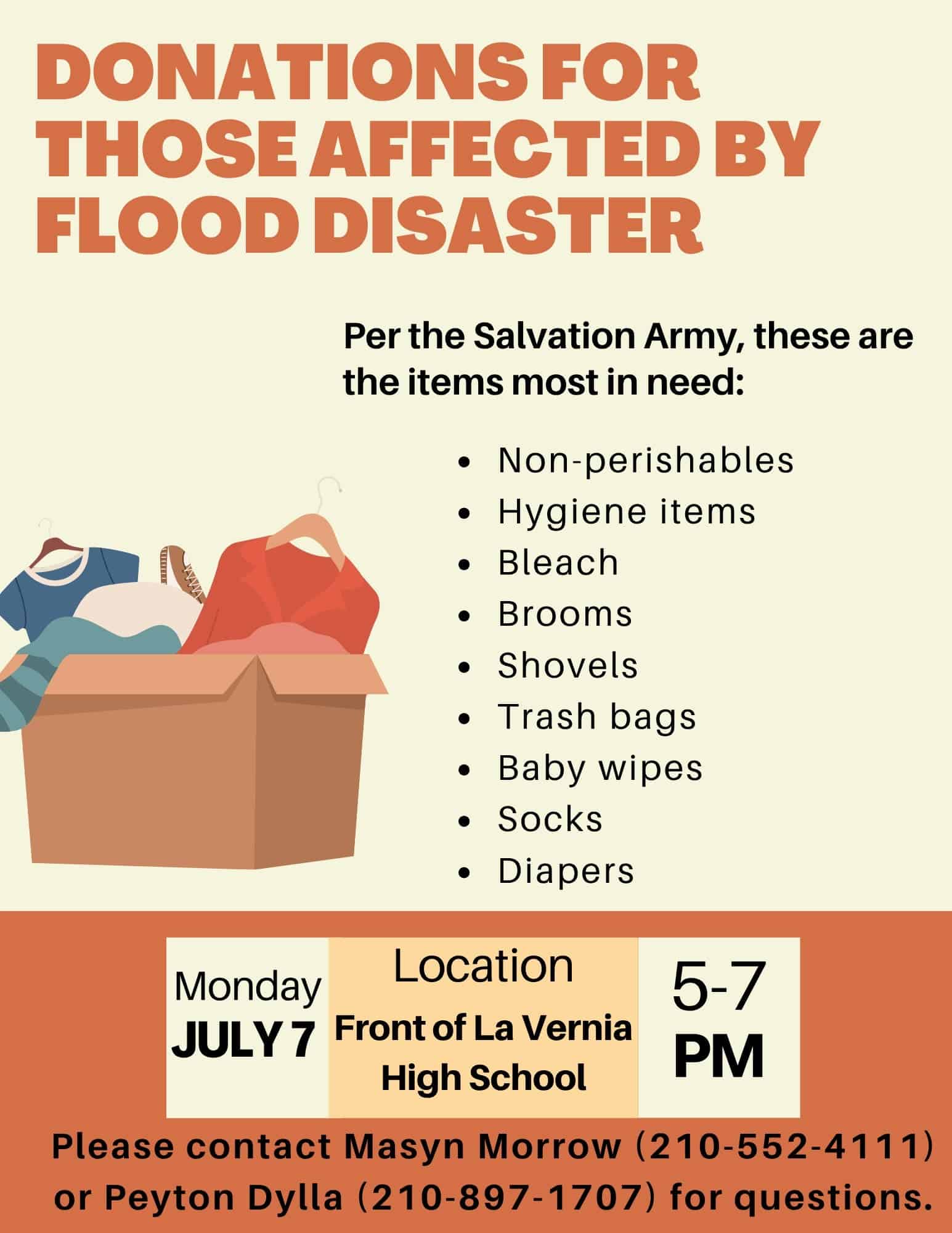 The flyer created for donations.