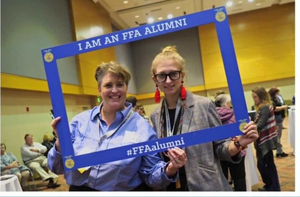 Heather Prochnow (left) shares insights during an FFA Alumni breakout session. She also supported her daughter during her student teaching year by serving as a chaperone for the Blanchester-Great Oaks FFA Chapter.