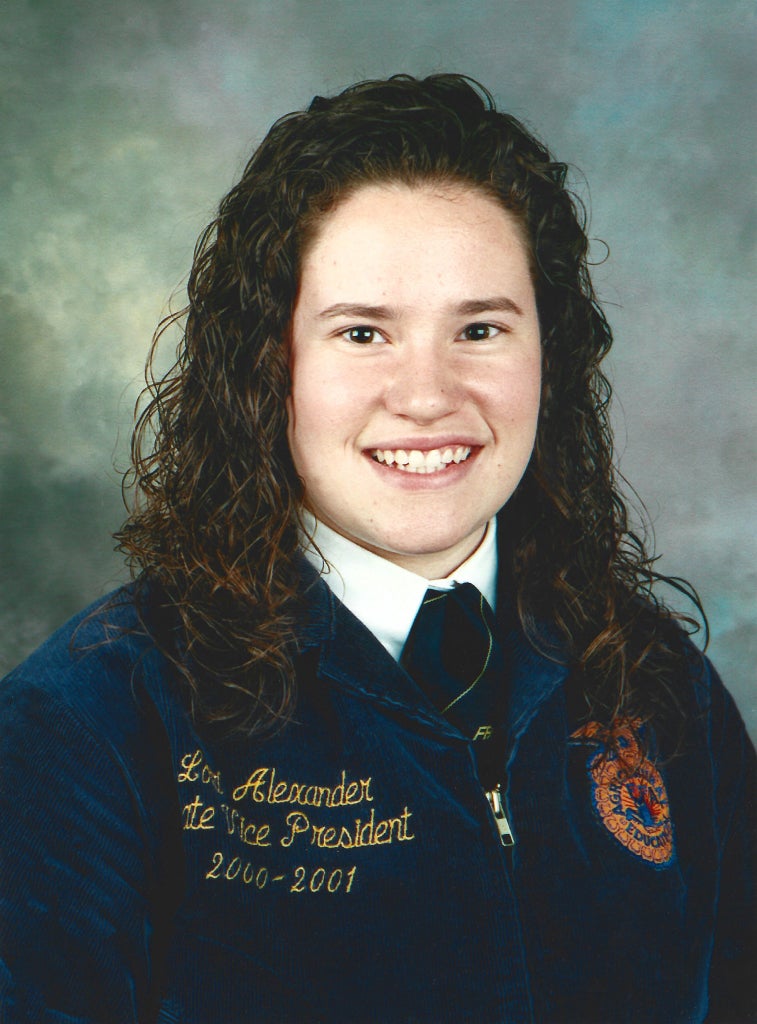 Lori Alexander as Kansas FFA state vice president in 2000.