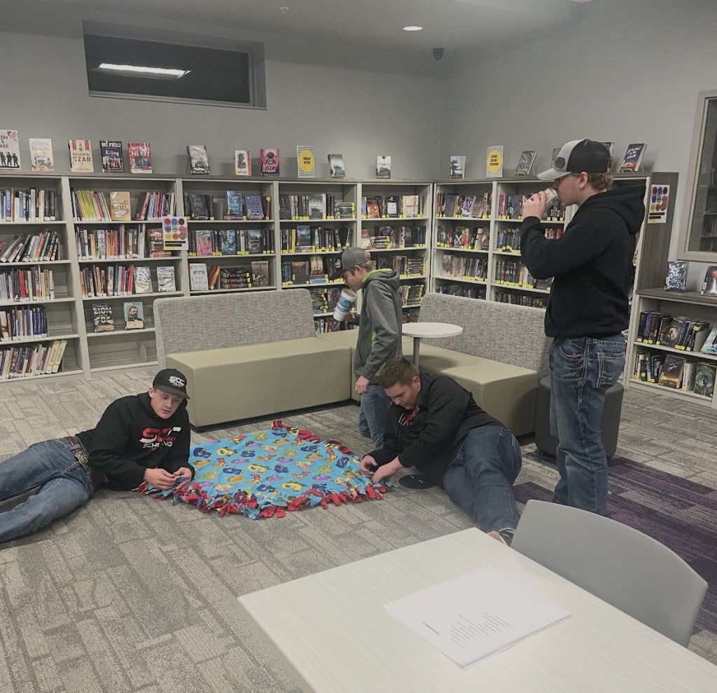 Central Breese FFA members create Galen Blankets for local children’s hospitals during the holiday season.