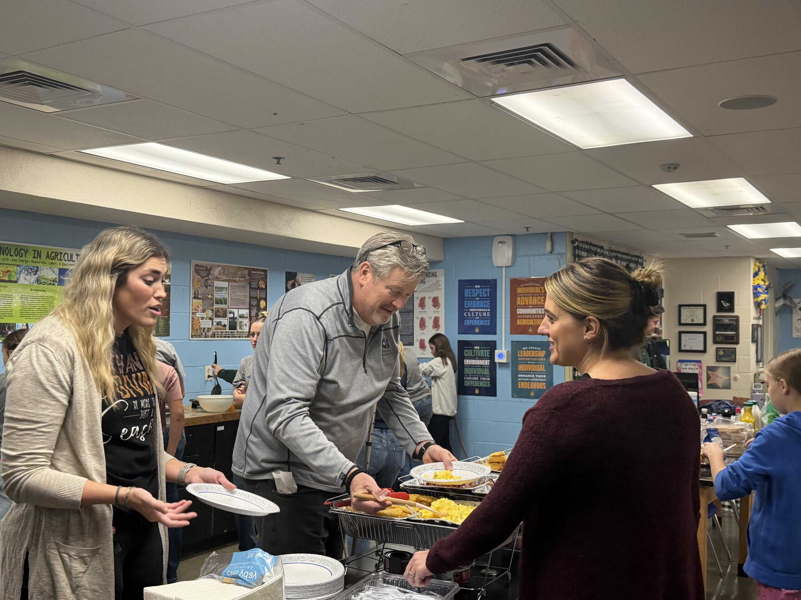 Bondurant Middle School staff members at the “Thankful for You” breakfast.