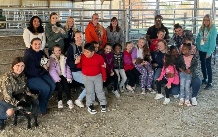 La Crosse Elementary School meet livestock at Mecklenburg High School barn.