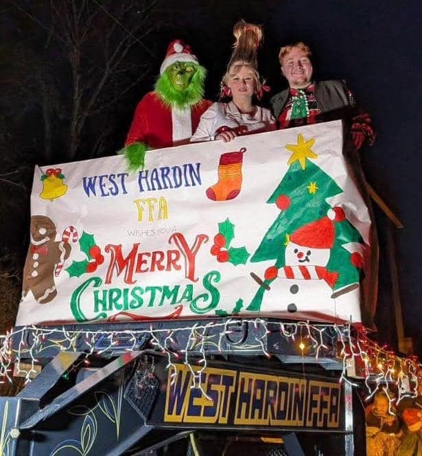West Hardin FFA at the lighted Christmas parade.