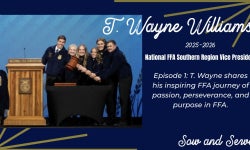 The 2025-2026 National FFA Officer installation at the 98th National FFA Convention.