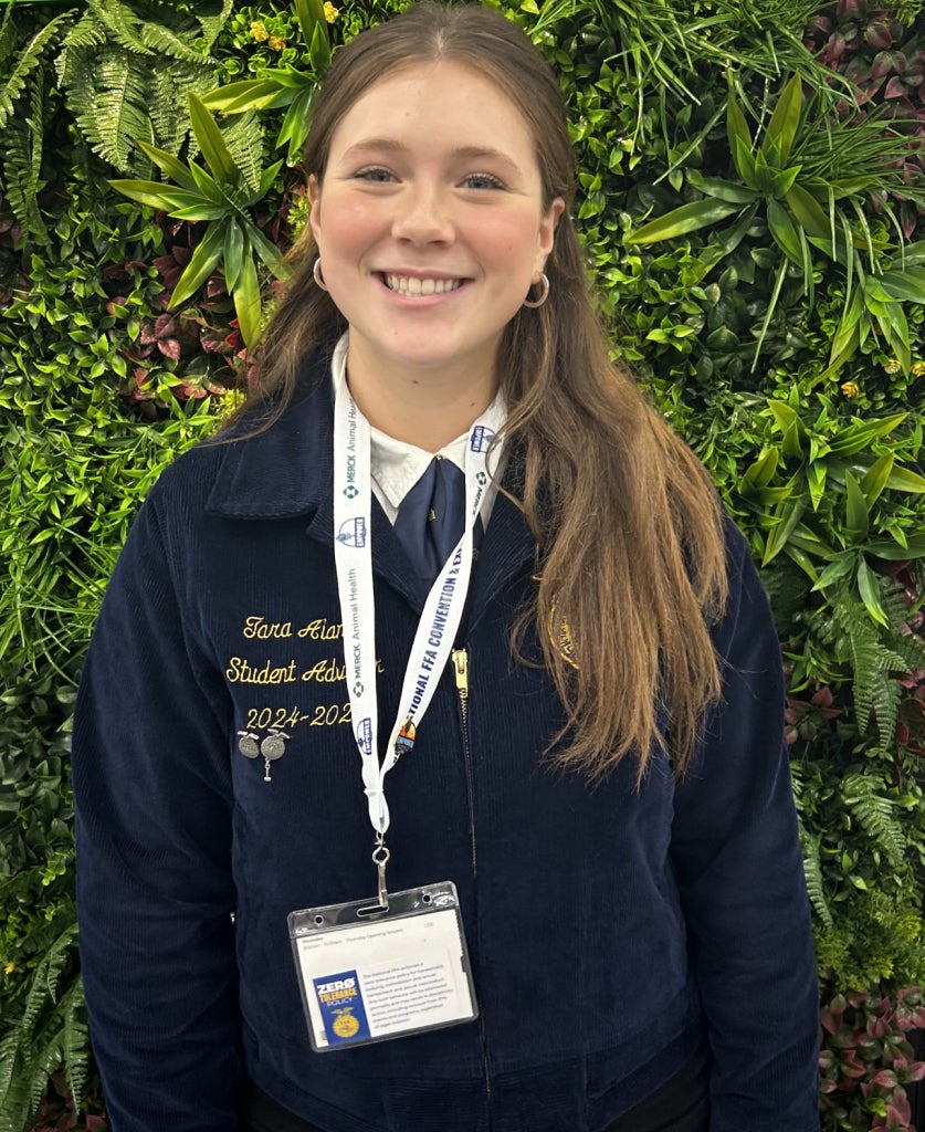 Tara Alaniz, the 2025-2026 Northfield chapter president, at the 98th National Convention.