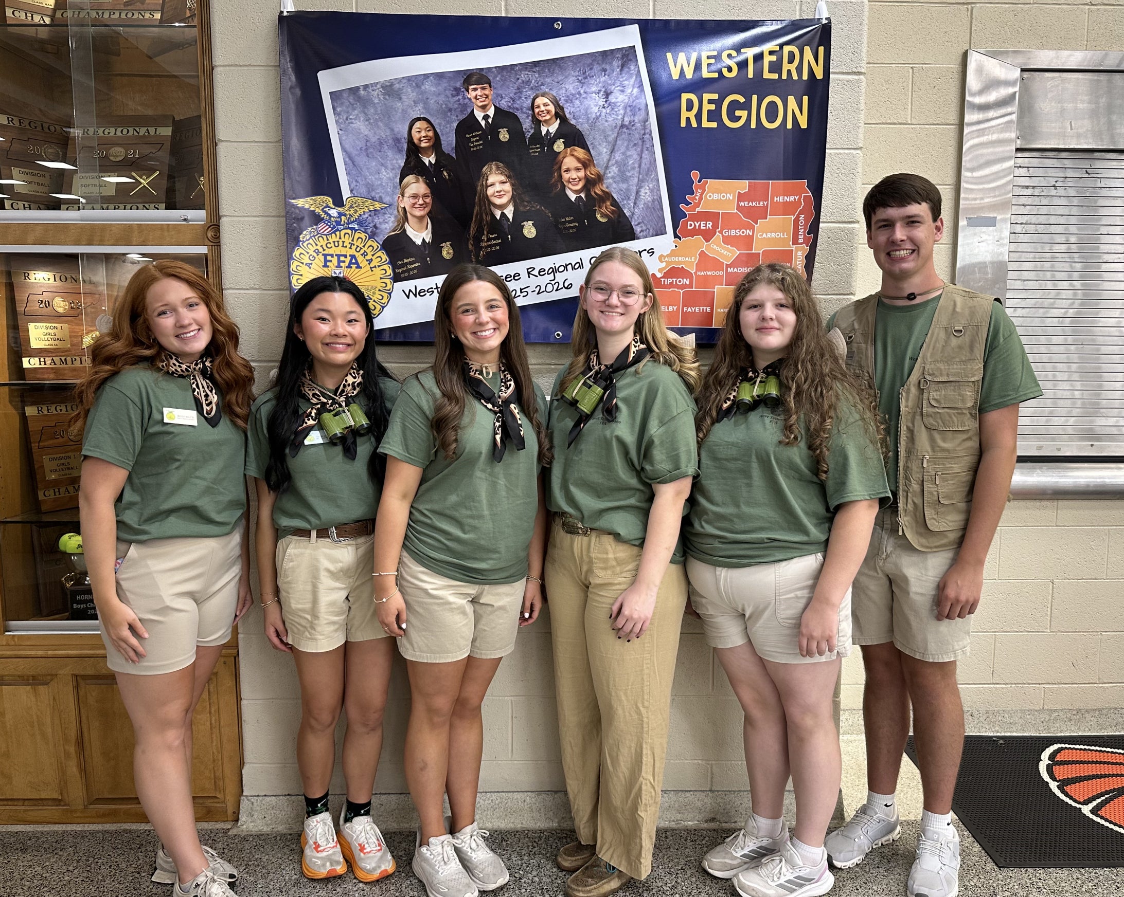The 2025-26 West Tennessee FFA Regional Officer Team.
