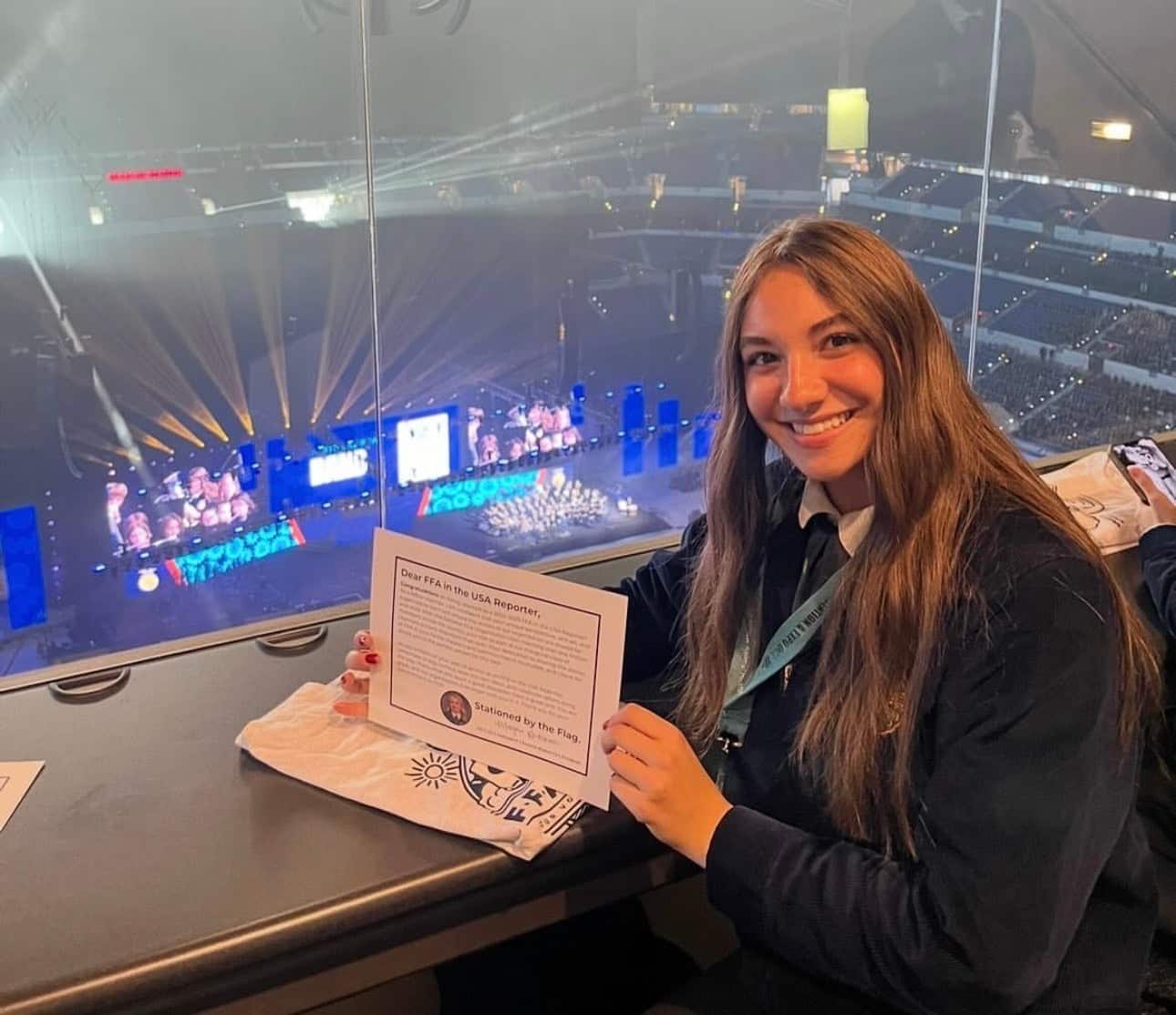 Cash at the 97th National FFA Convention & Expo, where she toured the newsroom.