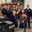 Cheyenne Frontier FFA members pose at the St. Joseph's Food Pantry with some of the items they collected.